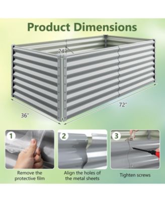Raised Garden Bed Large Metal Planter Box Kit for Vegetable Herb 6' x 3' x 2'