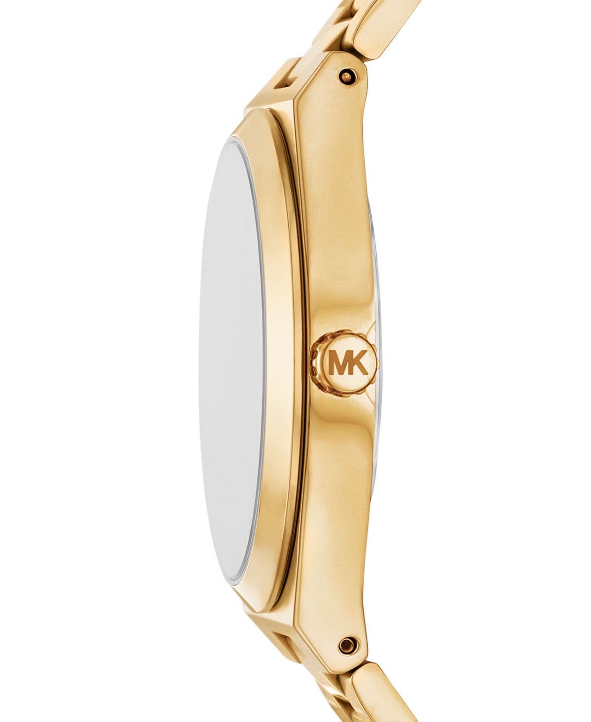 Michael Kors Men'sâ Lennox Three-hand Gold-tone Stainless Steel Watch, 43mm In Gold