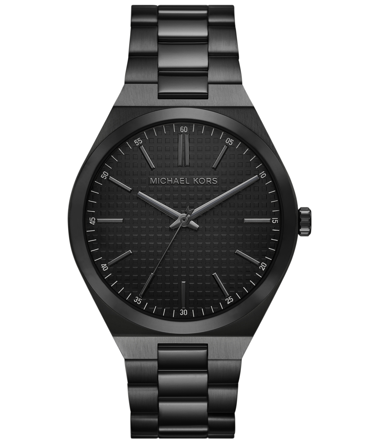 Michael Kors Men'sâ Lennox Three-hand Black Ip Stainless Steel Watch, 43mm In Black