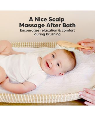 Baby Hair Brush, Oval Cradle Cap Brush, Soft Baby Brush for Infant, Newborn Hairbrush for Girls, Boys, Baby Scalp Brush