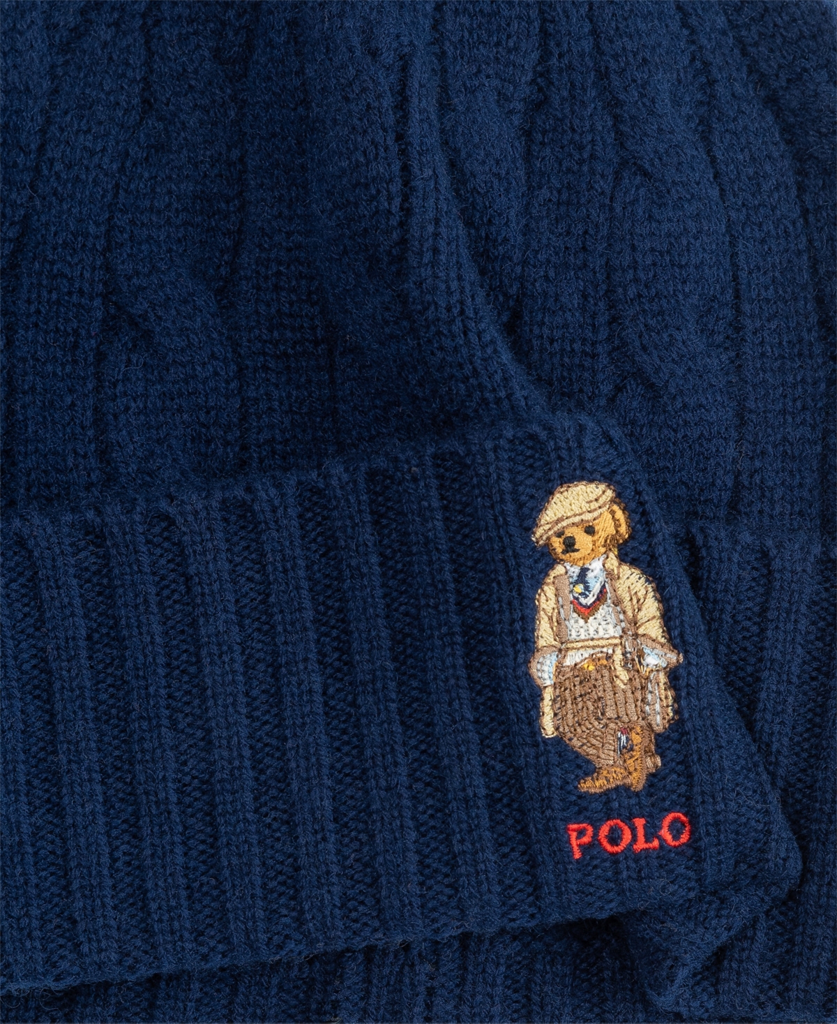 Polo Ralph Lauren Men's Charles Bear Cable Beanie In Blue
