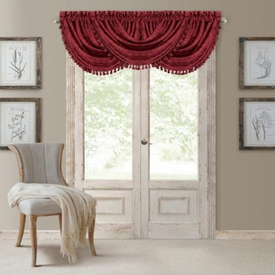 Antonia Damask Print Waterfall Tassel Window Valance