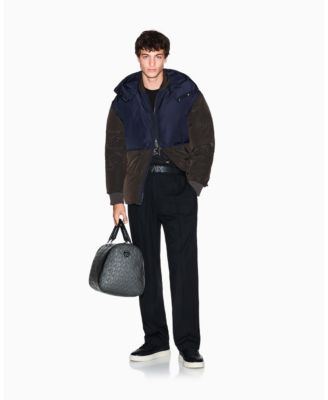 Men's Color Block Hooded Puffer Jacket