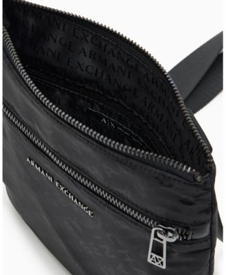 Men's Satin Jacquard Allover Logo Crossbody Bag