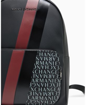 Men's Striped Logo Details Backpack