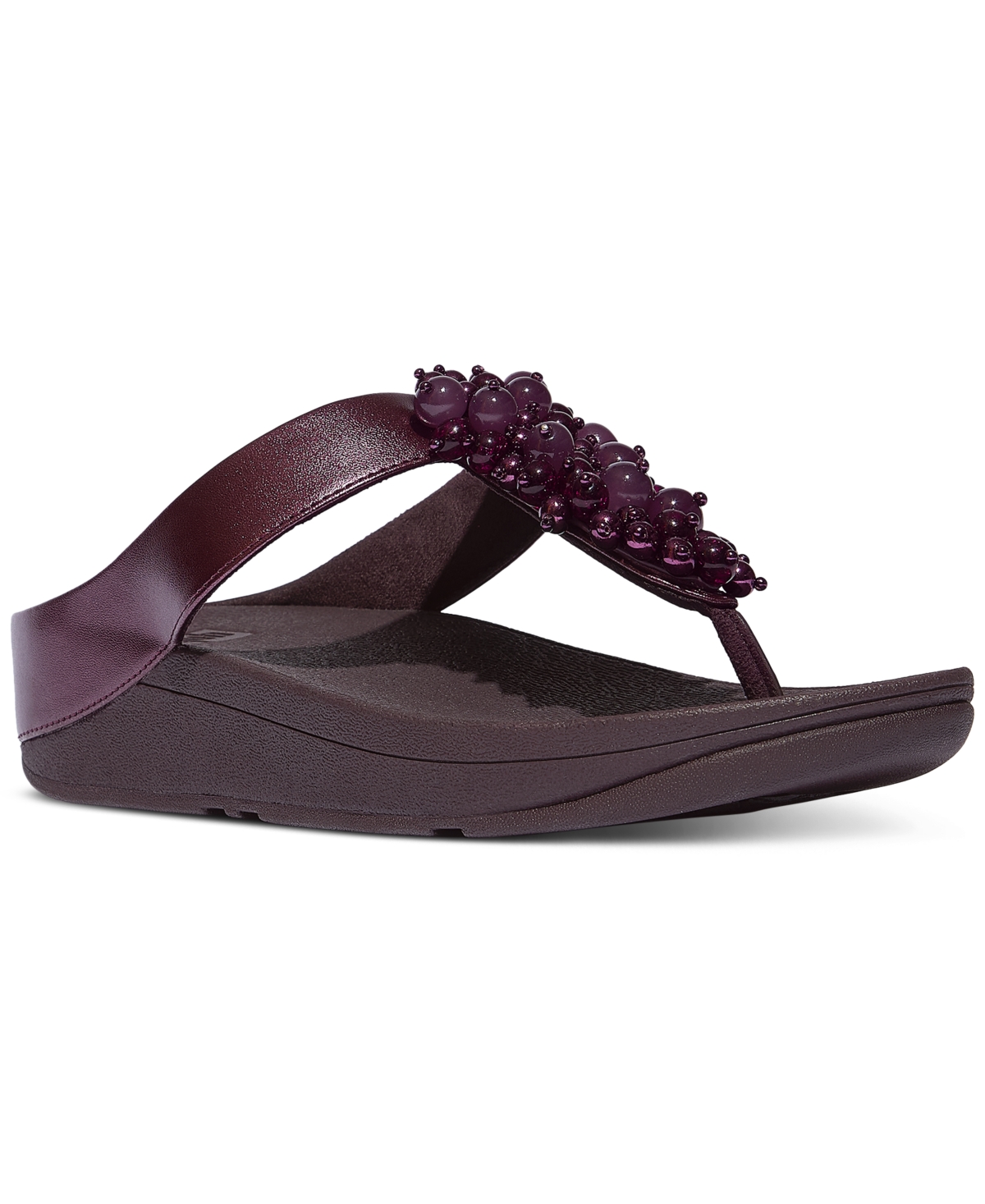 Fitflop Women's Fino Bauble-bead Toe-post Sandals In Purple