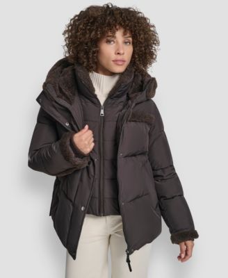 Women's Detailed Hooded Puffer Coat