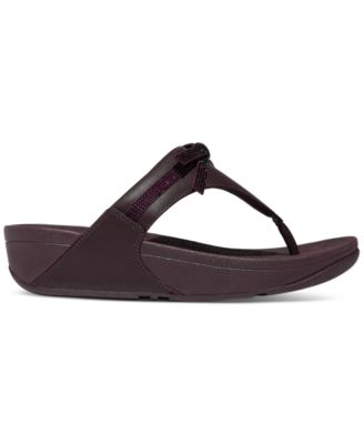 Women's Lulu Glitz-Bow Leather Toe-Post Sandals