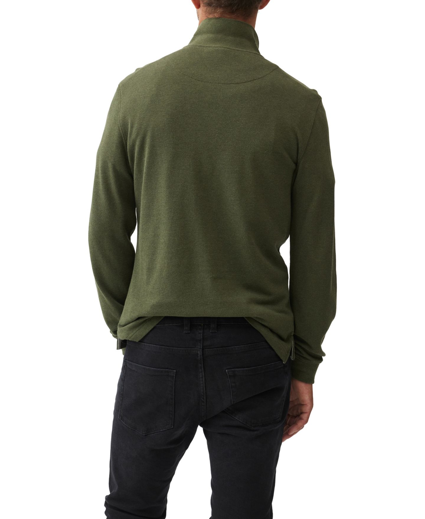 Мужское поло Rodd & Gunn Long Sleeves Gunn Cotton Polo Shirts, цвет: Армейский зелёный — фото 4