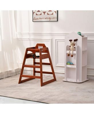Walnut Solid Wood Double Feeding Eat and Grow Portable High Easy to Clean Baby Booster Chair