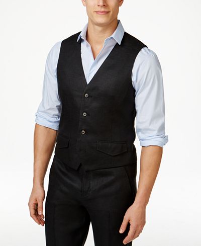 Tasso Elba Men's Linen Vest, Only at Macy's