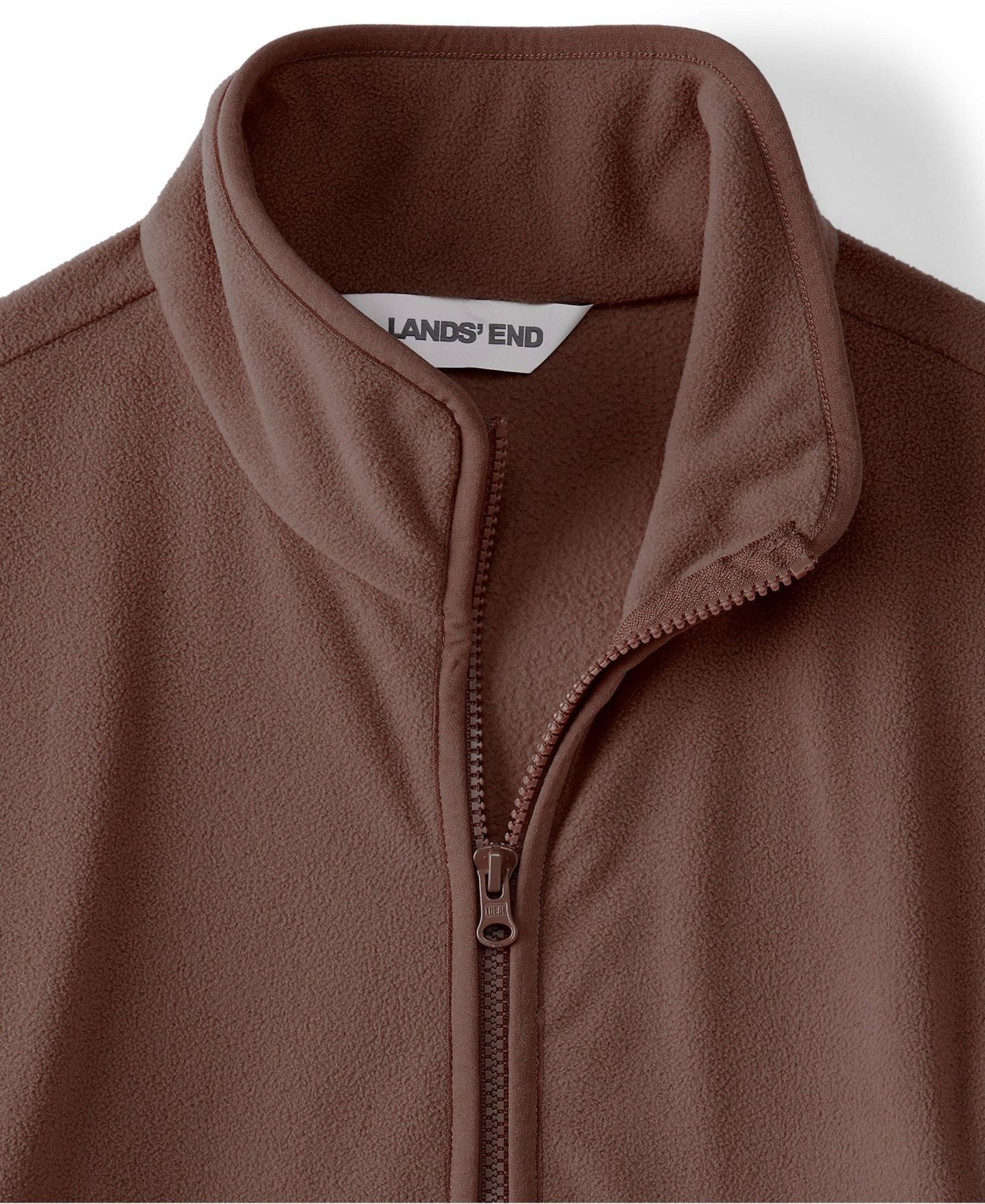 Женский свитер Lands' End Anyweather RainDefense Fleece Quarter Zip Pullover, цвет: Тёмный орех коричневый — фото 4