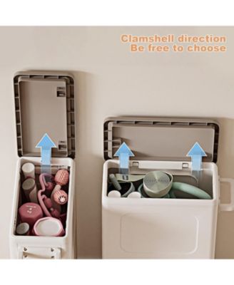 Rolling Laundry Hamper with Lid, 123L Large Capacity Clothes Hampers for Laundry, Plastic Collapsible Laundry Baskets with Laundry Clothes Hamper