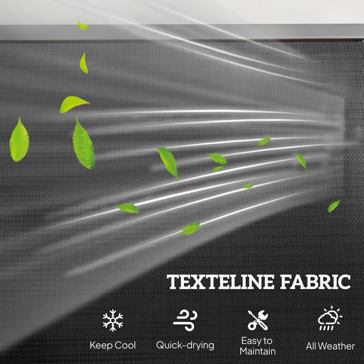 Outsunny Outdoor Glider Bench for 3 with Breathable Mesh Fabric,