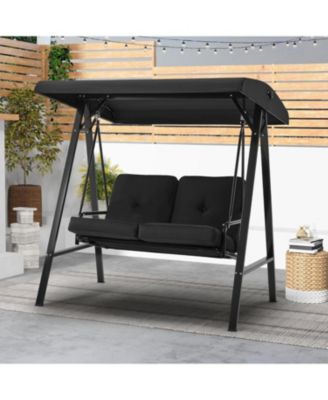 2-Seat Porch Swings with Adjustable Canopy