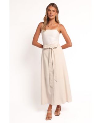 Women's Xander Tie Waist Midi Skirt - Oatmeal