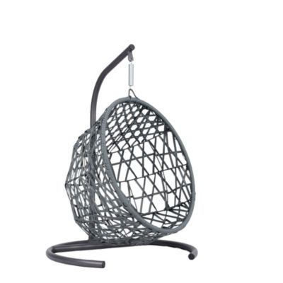 Green Rattan Cat Egg Chair with Stand and Cushion