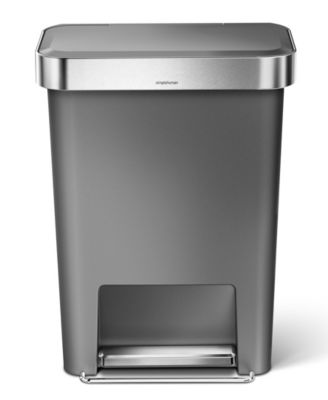 45 Liter Rectangular Liner Rim Plastic Kitchen Trash Can with Liner Pocket