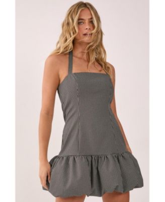 Women's Structured Puffball Bandeau Mini Dress