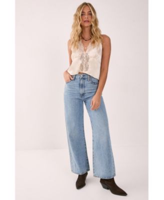 Women's Satin Embroidered Lace Button Front Vest