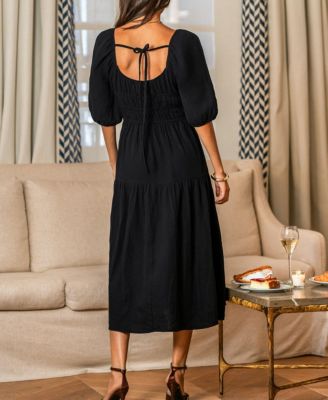 Women's Honey & Haze Black Midi Beach Dress