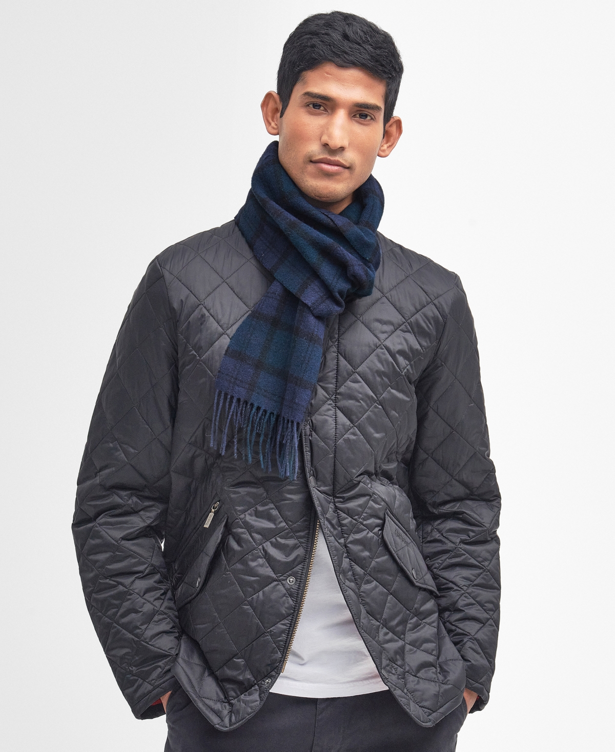 Barbour Men's Tartan Design Scarf In Blue