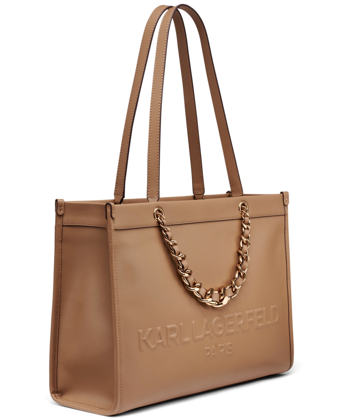 Karl Lagerfeld Savoie Large Leather Tote In Brown