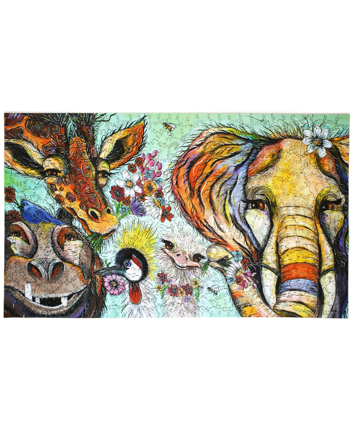 Areyougame Wooden Jigsaw Puzzle It's A Jungle Out There, 599 Pieces In Multi