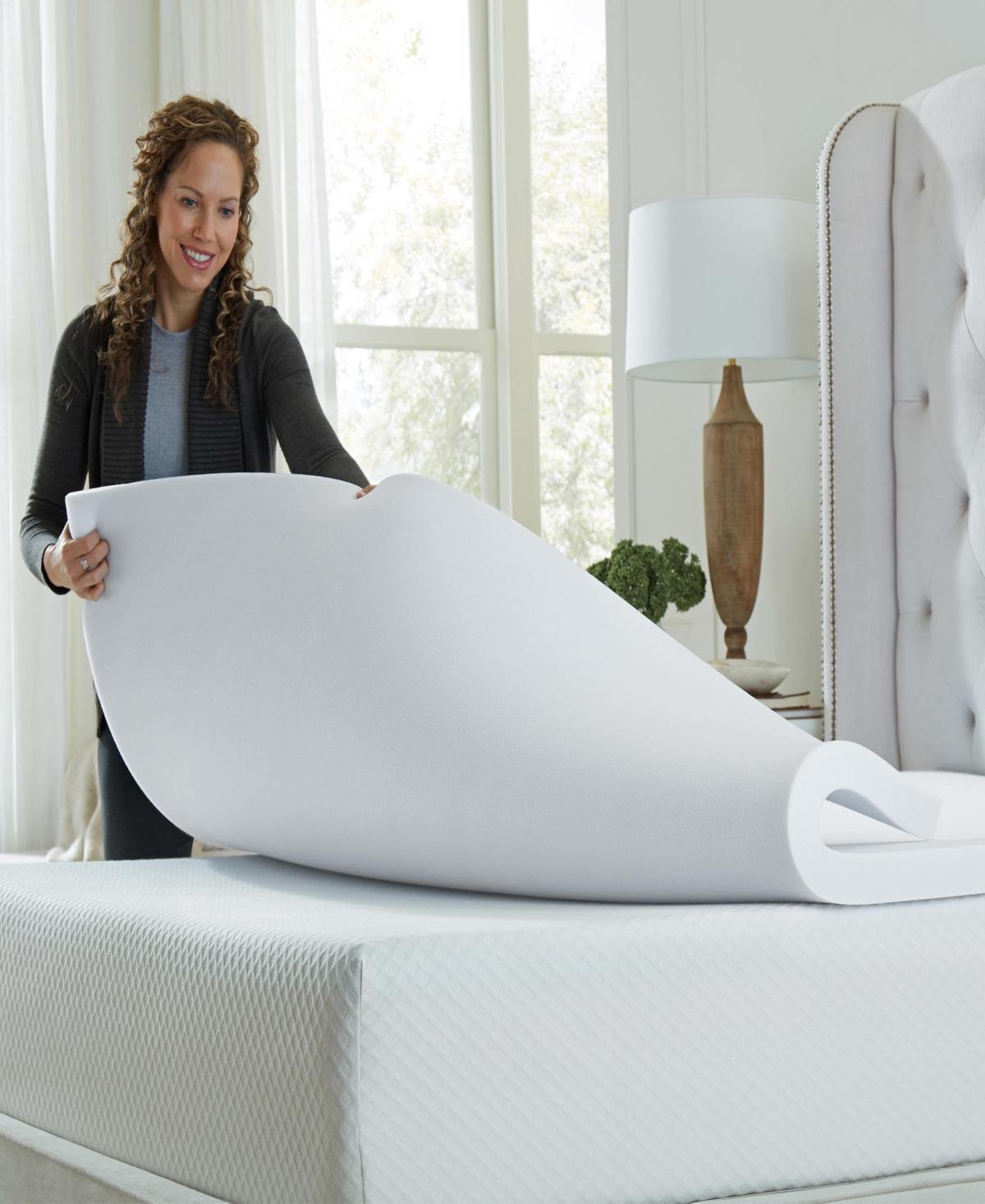 La-z-boy Hybrid Bliss 2" Memory Foam Mattress Topper, Twin In White
