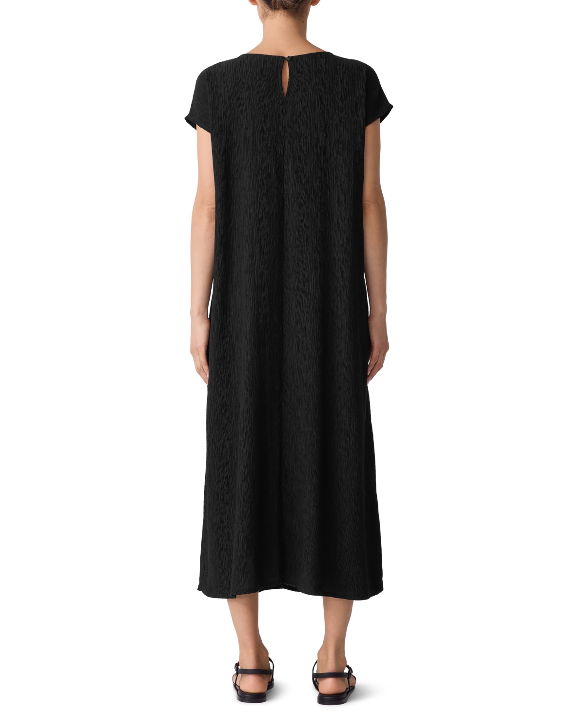 Eileen Fisher Women's Round Neck Dress In Black