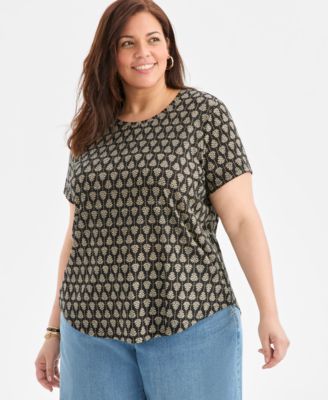 Style & Co - Plus Size Peace On Earth Graphic T-Shirt