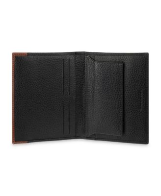 Men's RFID Two-Tone Pebbled Magnetic Passport Wallet