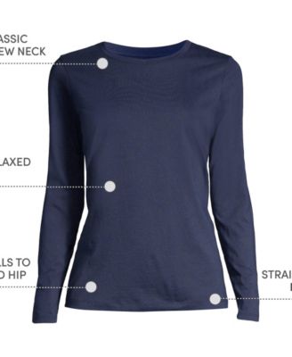 Women's Tall Relaxed Supima Cotton Long Sleeve Crew Neck T-Shirt