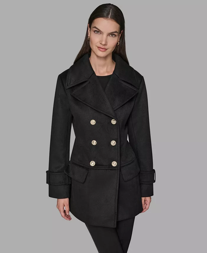 Women's Dropped Waist Peacoat - thumbnail 6
