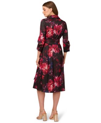 Women's Printed Taffeta Shirt Dress