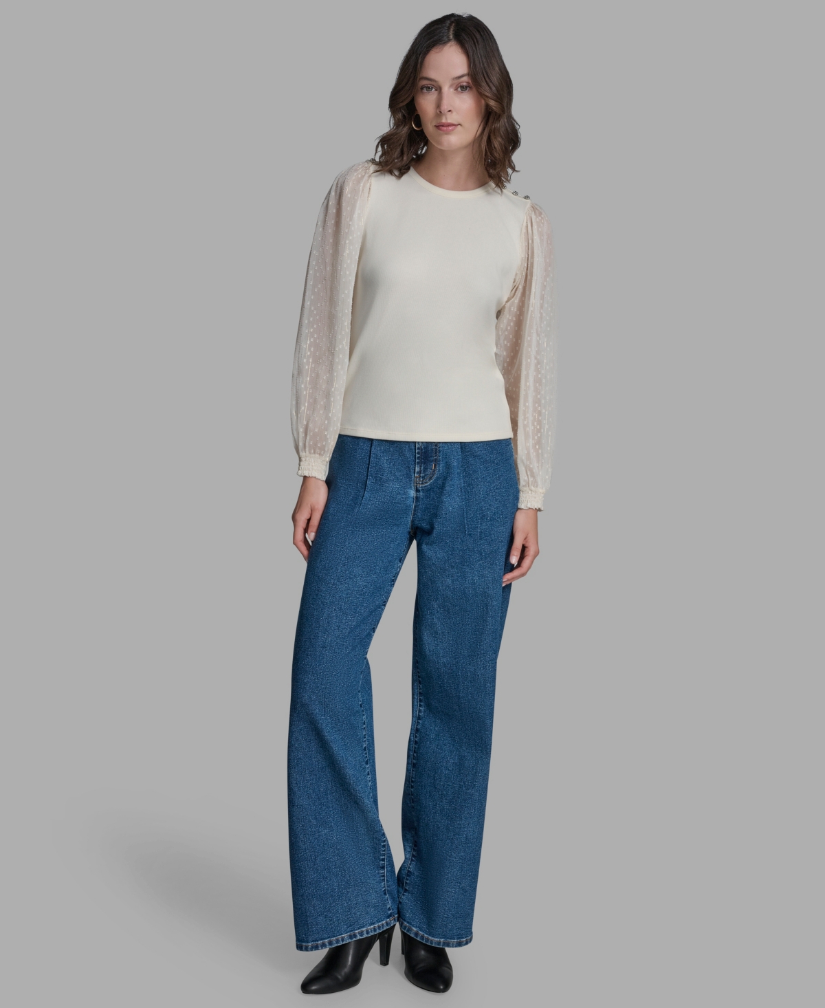 Bcbg Women's High Neck Pull-on Top In White