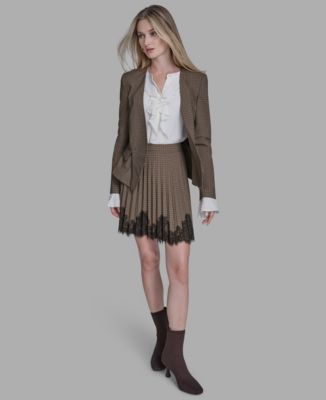 Women's V-Neck Ruffle Hem Jacket