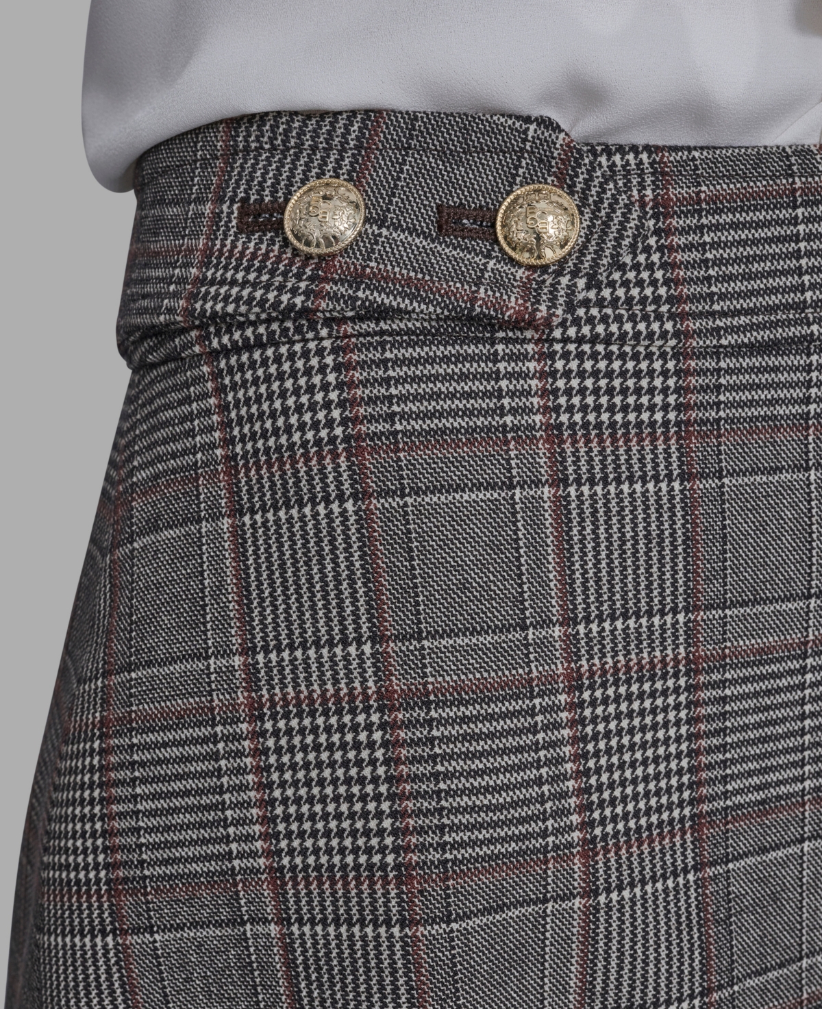 Bcbg Women's Buttoned Plaid Mini Skirt