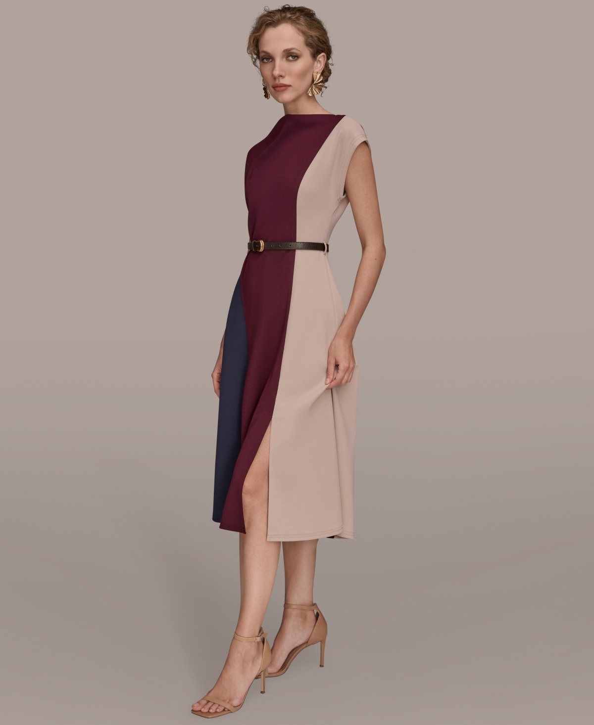 Donna Karan New York Petite Colorblock Midi Dress