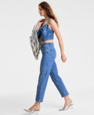 Women's Straight-Leg Jeans Embellished with Crystals by Swarovski&reg;, Macy's Exclusive