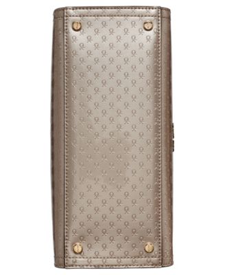 Verne Signature Embossed Convertible Satchel with Charm