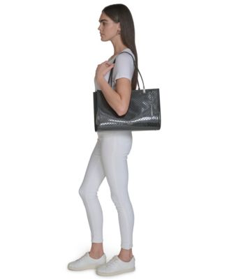 Verne Signature Embossed Tote Bag with Charm