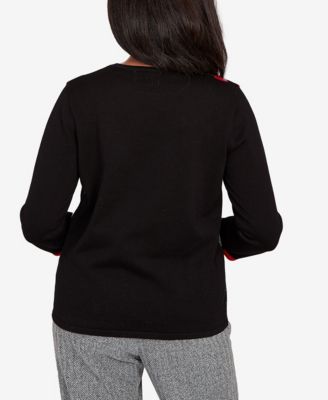 Women's Jet Setter Zebra Colorblock Long Sleeve Sweater