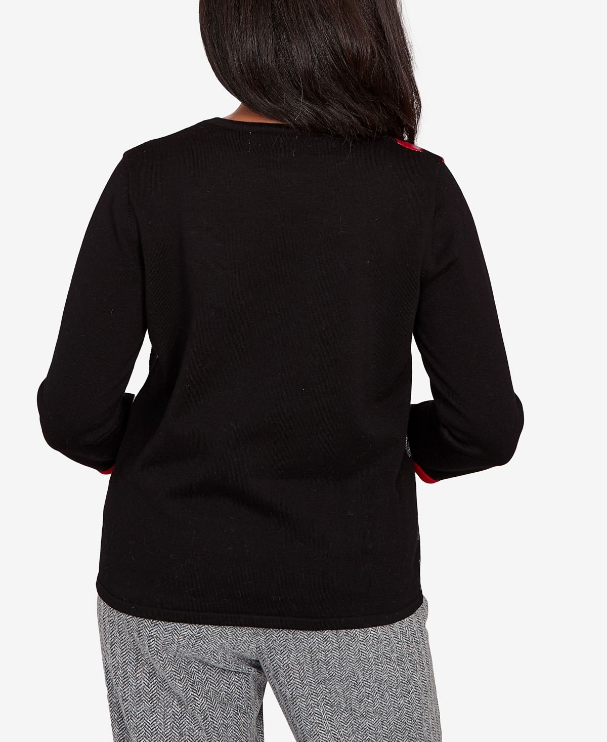 Alfred Dunner Jet Setter Zebra Colorblock Long Sleeve Sweater In Multi