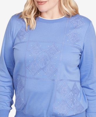 Women's Casual Vibe Embroidered Patchwork Long Sleeve Top
