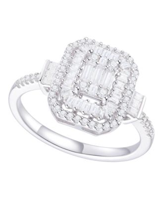 Macy's Diamond Baguette & Round Ring (1/2 ct. t.w.) in 14K White Gold (also in 14K Yellow Gold)