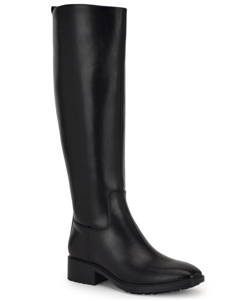Женские ботинки Nine West Barile Tall Block Heel Boots, Regular & Wide Calf, цвет: Чёрный