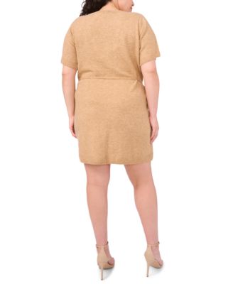 Plus Size Short Sleeve Knit Sweater Dress