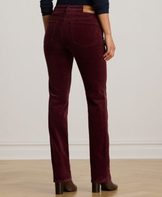 Petite Stretch Corduroy Mid-Rise Straight Pants