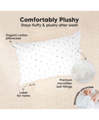 Mini Toddler Pillow and Pillowcase for Crib, 9x13 Small Pillow for Toddler, Kids Travel Pillow